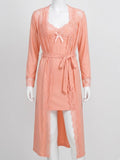 Elegant Peach Floral 2 Piece Nightwear Set