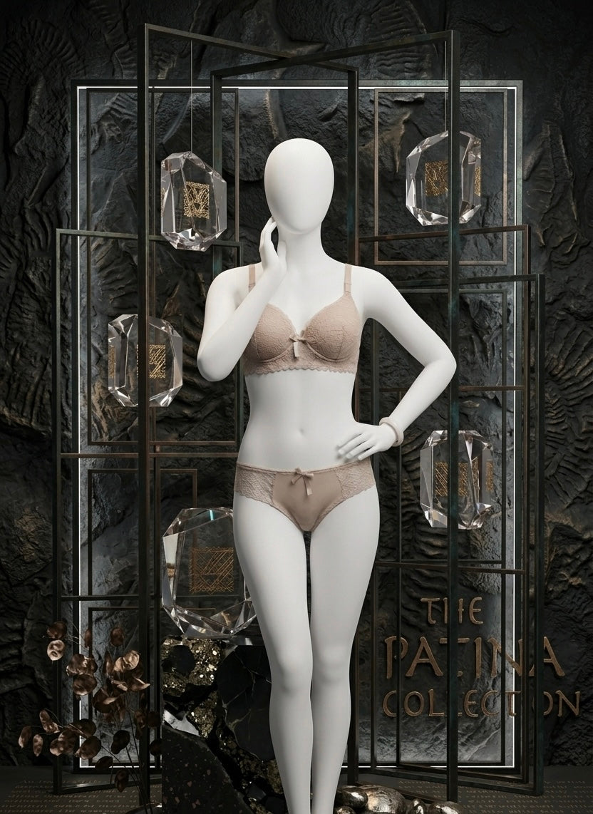Blush Pink Lace Bra & Panty Set for Women