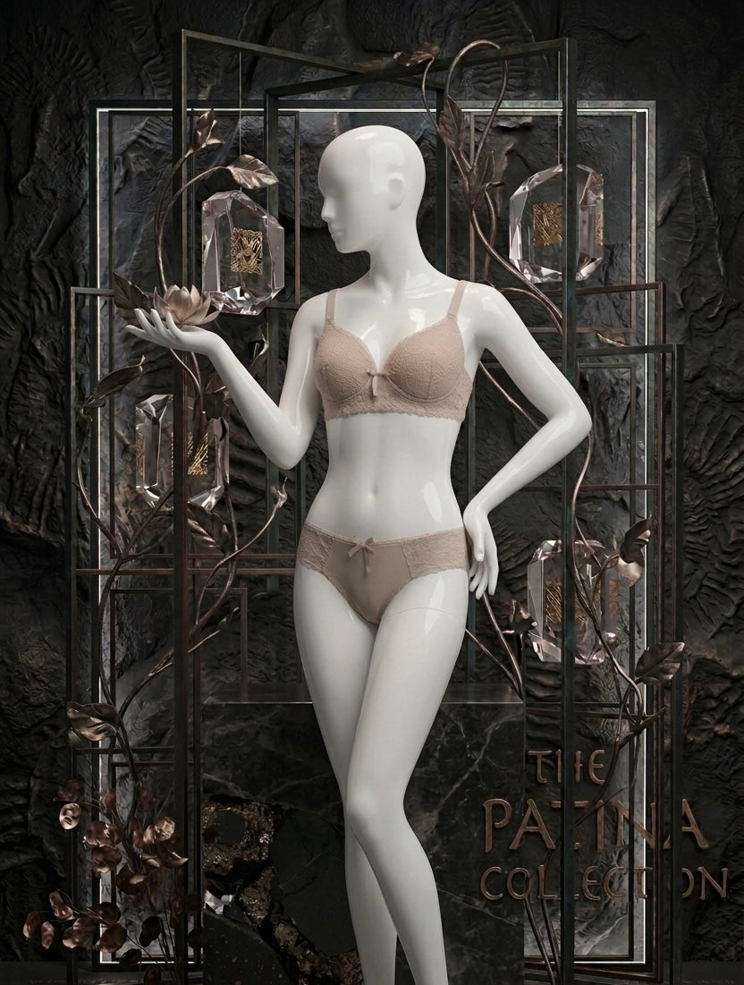 Blush Pink Lace Bra & Panty Set for Women