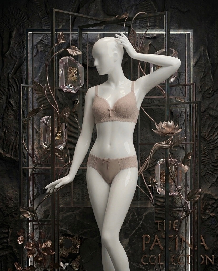 Blush Pink Lace Bra & Panty Set for Women